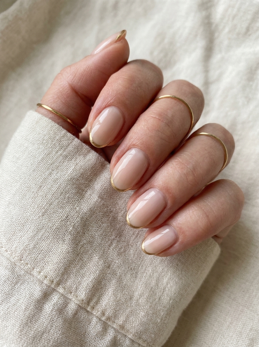 Gold French Outline Nails als Goldene Nägel Inspiration 2026